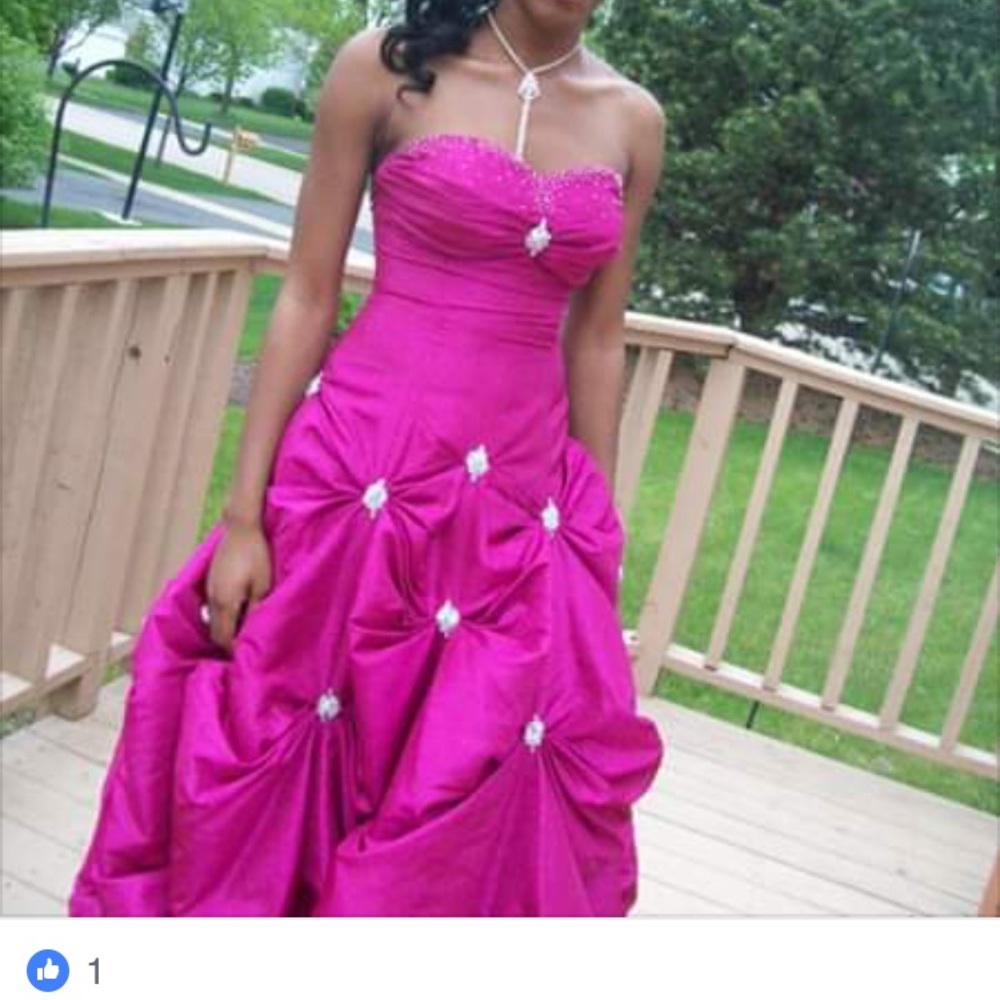 Pink big ball gown prom dress